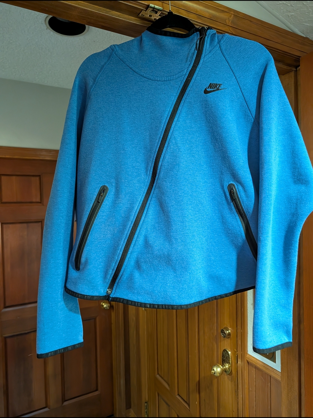 Nike Blue Asymmetrical Zip Athletic Jacket Women's XL